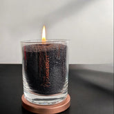 Unscented Powder Candle in Glass - Black 160g
