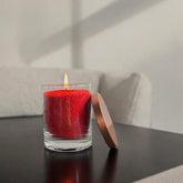Unscented Powder Candle in Glass - Red 160g
