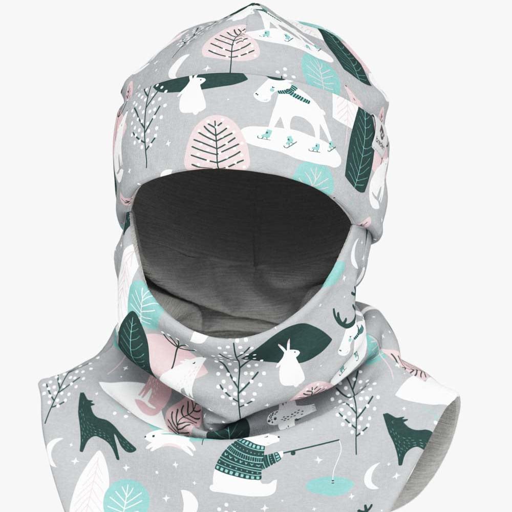 Thermal Merino Balaclava For Kids CLAVAN - Winter Animals