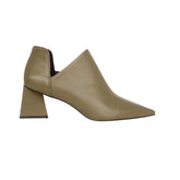 Green Sheepskin Leather Ankle Boots Maranta – Women’s Pointed-Toe Block Heel Boots