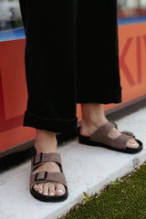 Meeliku Leather Sandals – Brown/Black