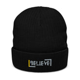 Believe. Ribbed knit beanie
