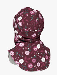 Thermal Merino Balaclava For Kids CLAVAN - Winter Flowers