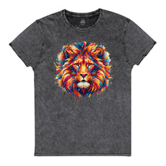Enchanting Lion's Magic. Denim T-Shirt. DTF printing