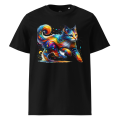 Krāsainais KAĶIS. Unisex organiskās kokvilnas t-krekls