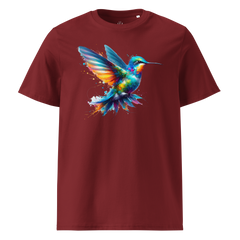 Krāsainais KOLIBRI. Unisex organiskās kokvilnas t-krekls