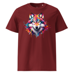 Krāsainais VILKS. Unisex organiskās kokvilnas t-krekls