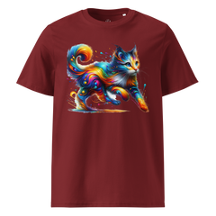 Krāsainais KAĶIS. Unisex organiskās kokvilnas t-krekls