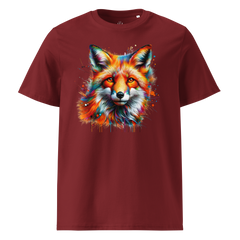 Krāsains FOX unisex organiskās kokvilnas T-krekls