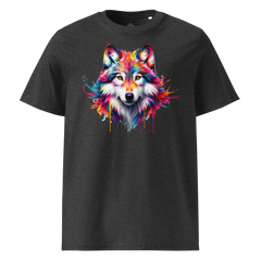 Krāsainais VILKS. Unisex organiskās kokvilnas t-krekls