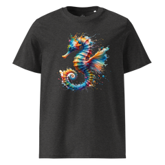 Krāsains JŪRAS ZIRDZIŅŠ. Unisex Organiskās Kokvilnas T-Krekls