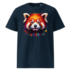 Krāsaina SARKANĀ PANDA. Unisex organiskās kokvilnas t-krekls