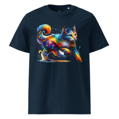 Krāsainais KAĶIS. Unisex organiskās kokvilnas t-krekls