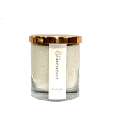 Pulverveida svece stikla traukā - pusnakts 160g