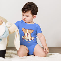 Corgi - Love To The Moon And Back - Baby short sleeve one piece❤️