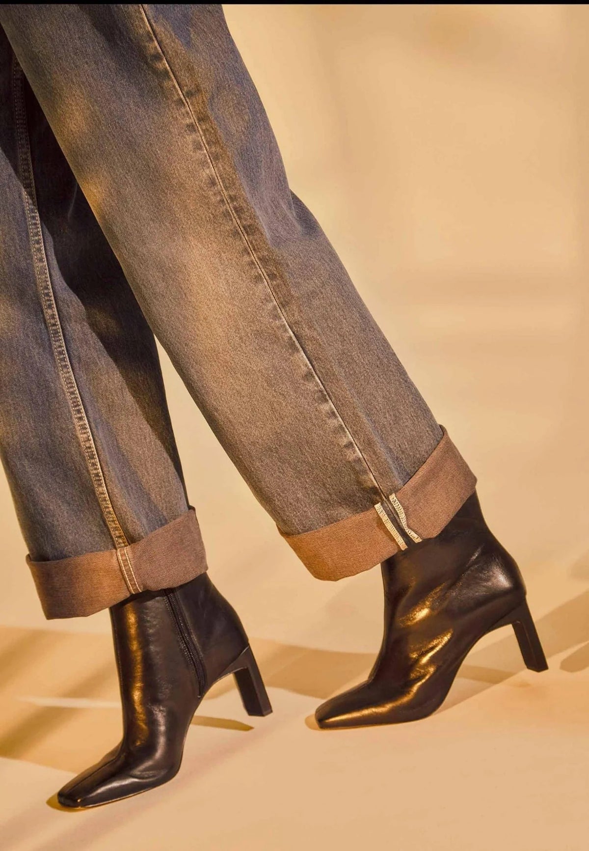 Black Goat Leather Senna Boots – 7.6 cm Block Heel
