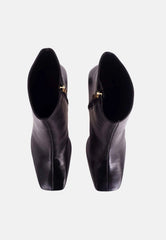 Black Goat Leather Senna Boots – 7.6 cm Block Heel