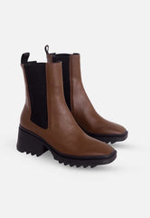 Brown Calf Leather Arachis Combat Boots – 7.8cm