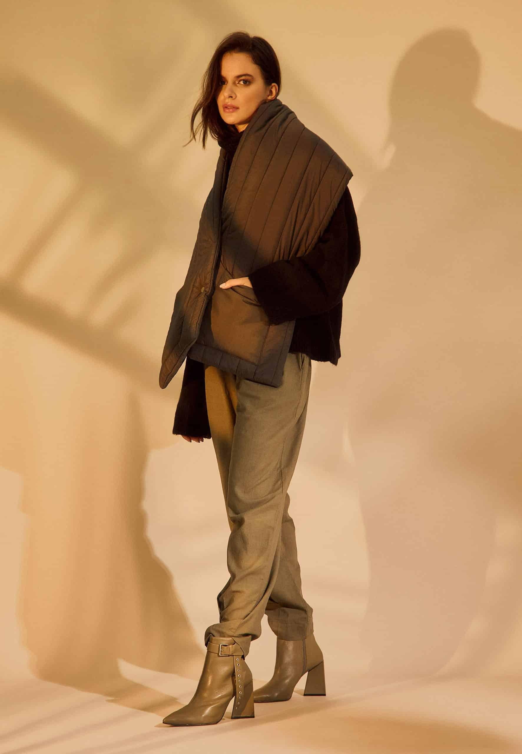 Salvia Green Leather Heeled Ankle Boots