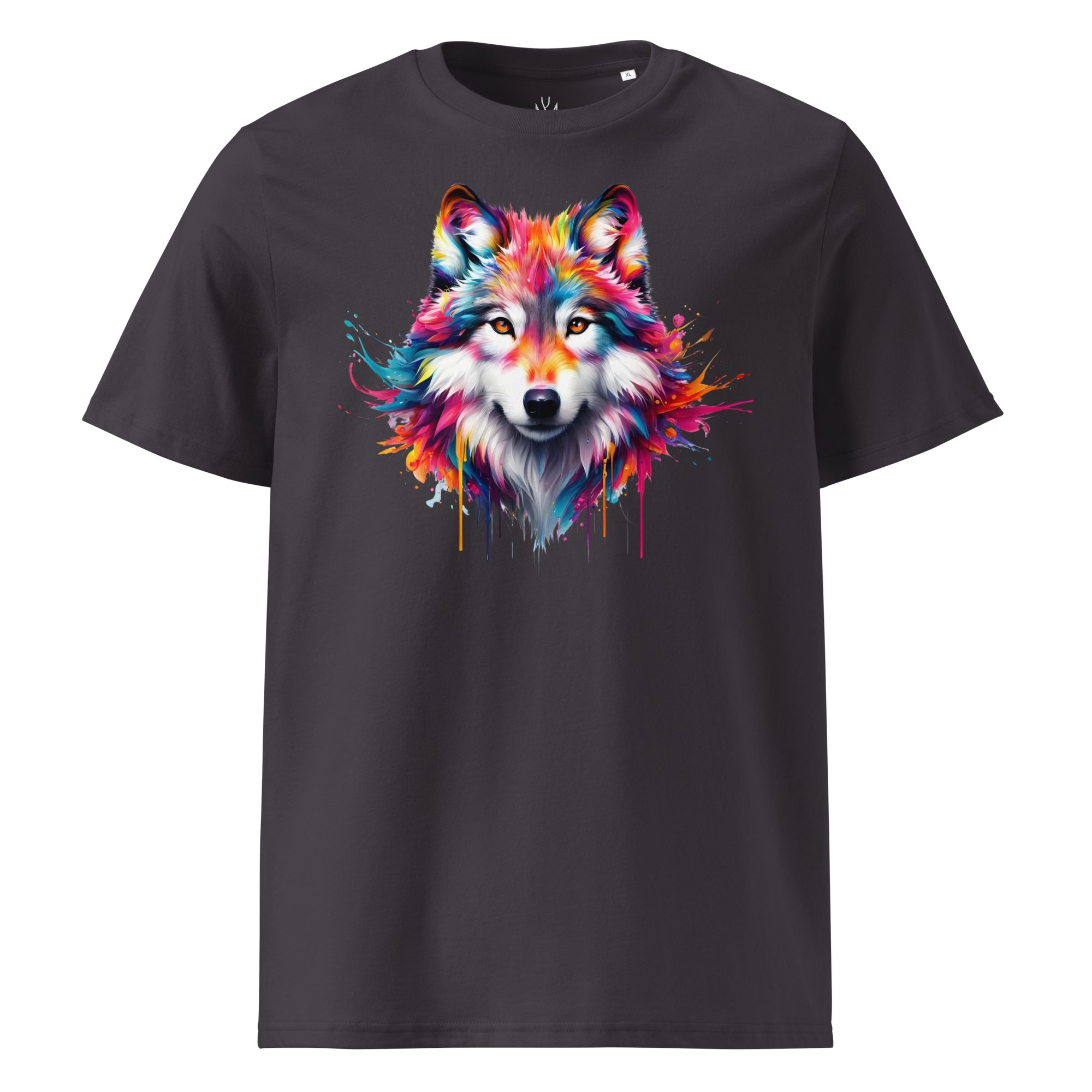 Krāsainais VILKS. Unisex organiskās kokvilnas t-krekls