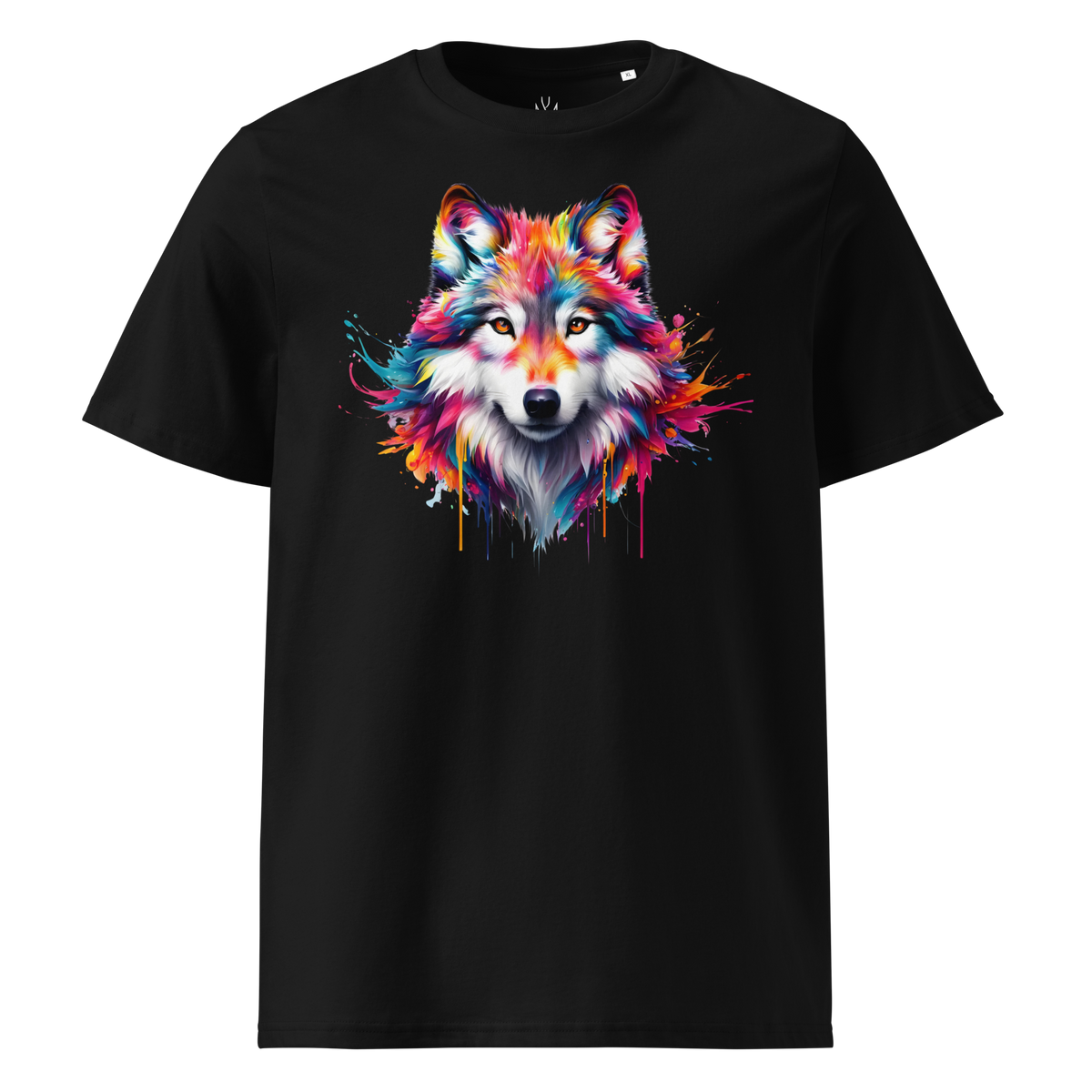 Krāsainais VILKS. Unisex organiskās kokvilnas t-krekls