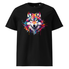 Krāsainais VILKS. Unisex organiskās kokvilnas t-krekls