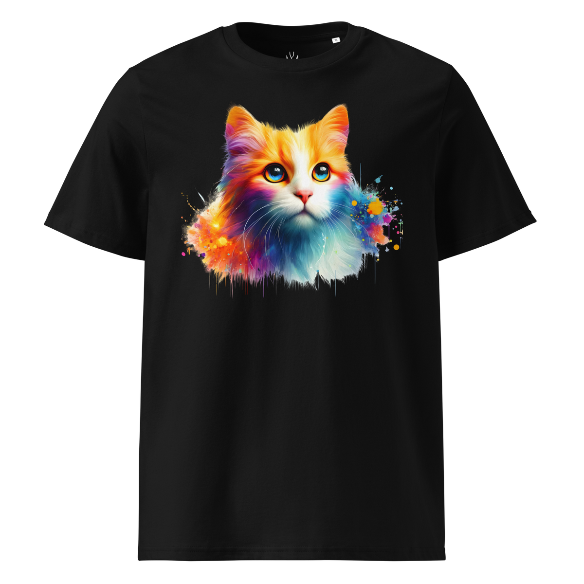 Krāsainais KAĶIS. Unisex organiskās kokvilnas t-krekls