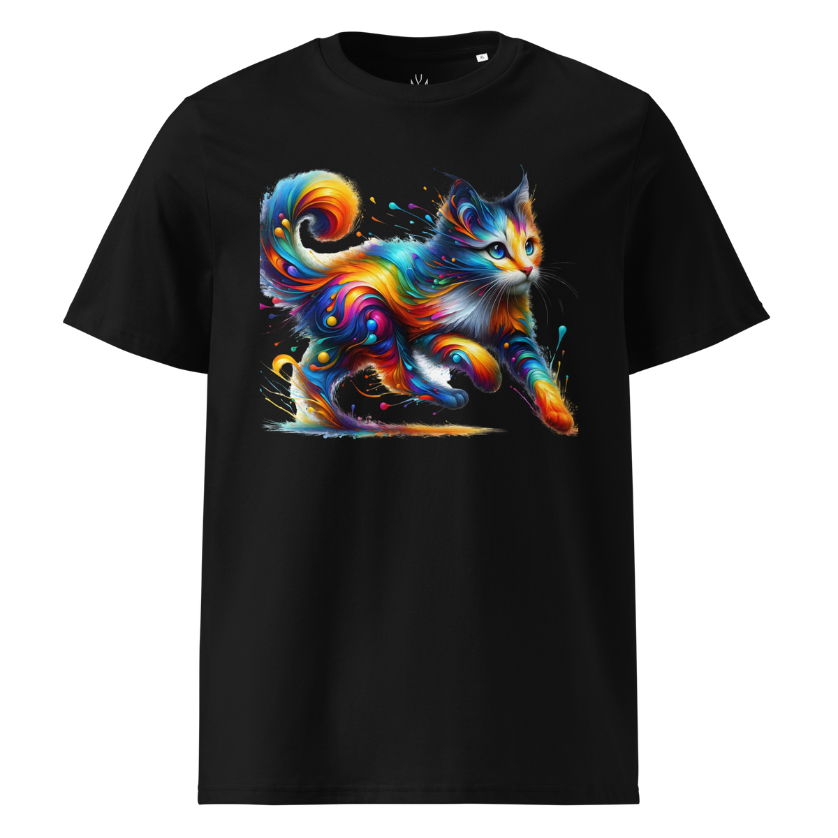Krāsainais KAĶIS. Unisex organiskās kokvilnas t-krekls