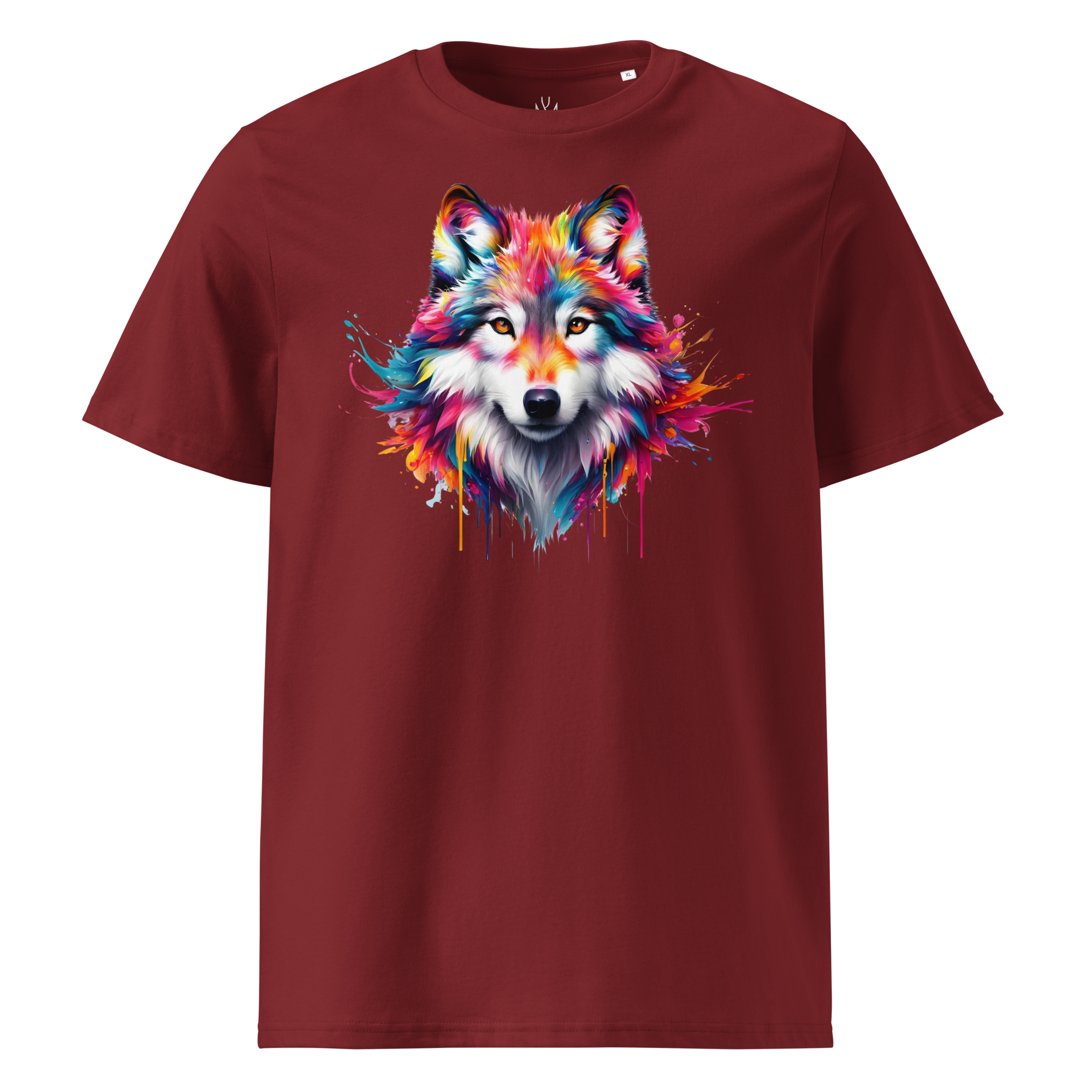 Krāsainais VILKS. Unisex organiskās kokvilnas t-krekls
