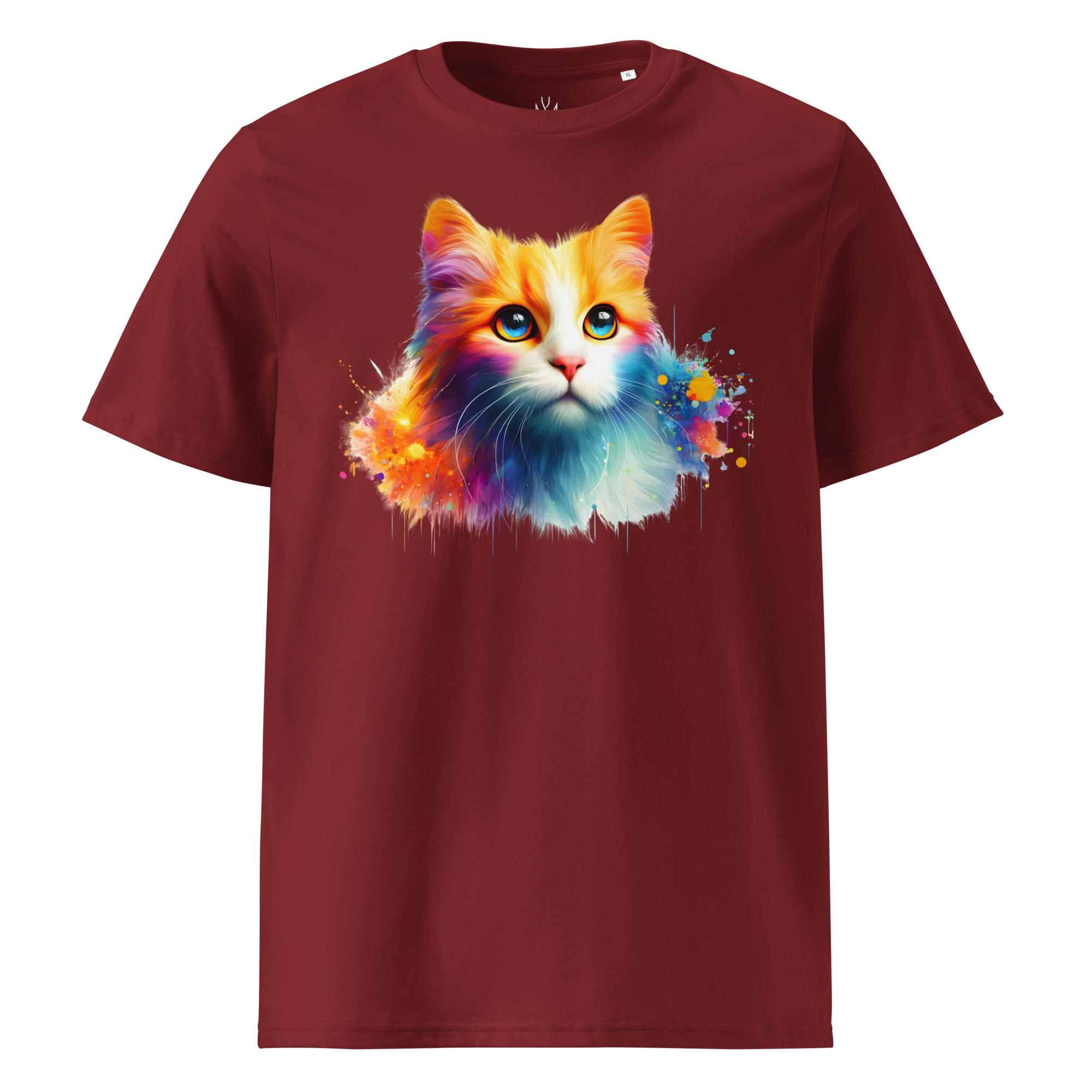 Krāsainais KAĶIS. Unisex organiskās kokvilnas t-krekls