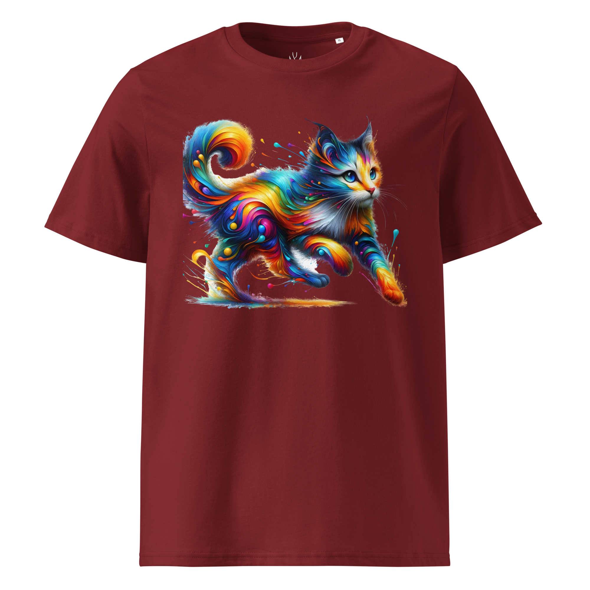 Krāsainais KAĶIS. Unisex organiskās kokvilnas t-krekls