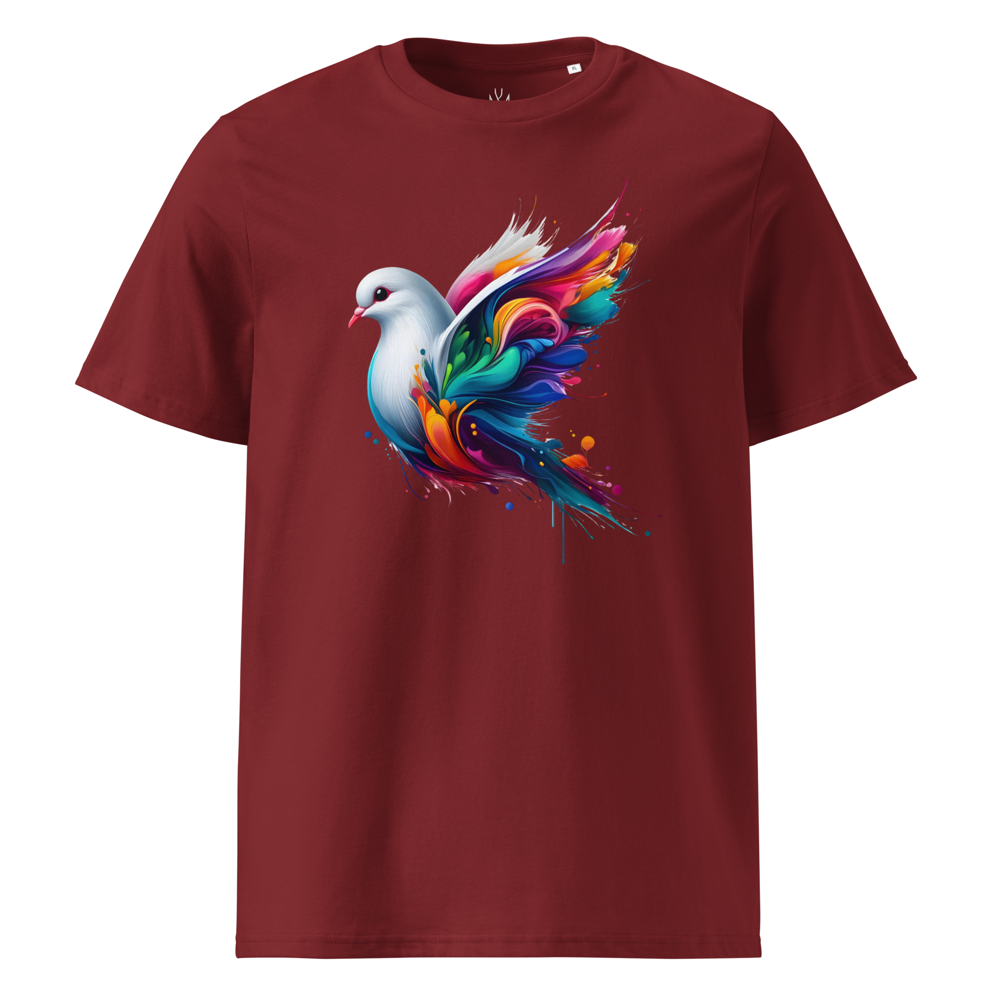 Colorful DOVE unisex organic cotton t-shirt