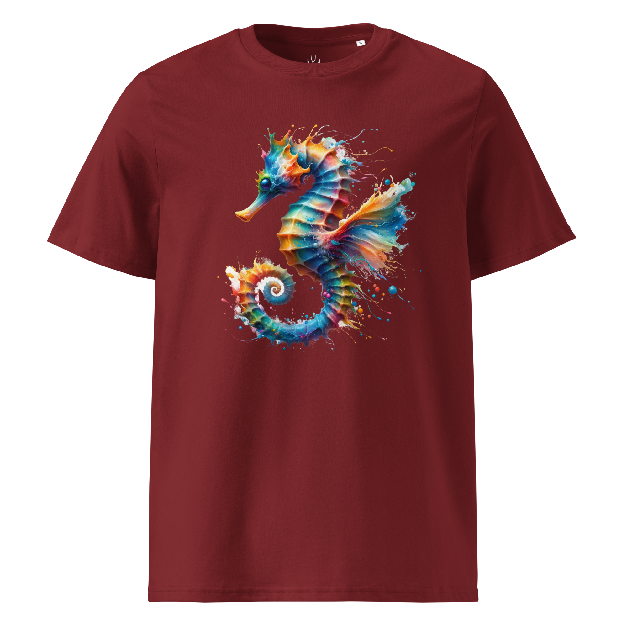 Colorful SEA HORSE Unisex Organic Cotton T-Shirt