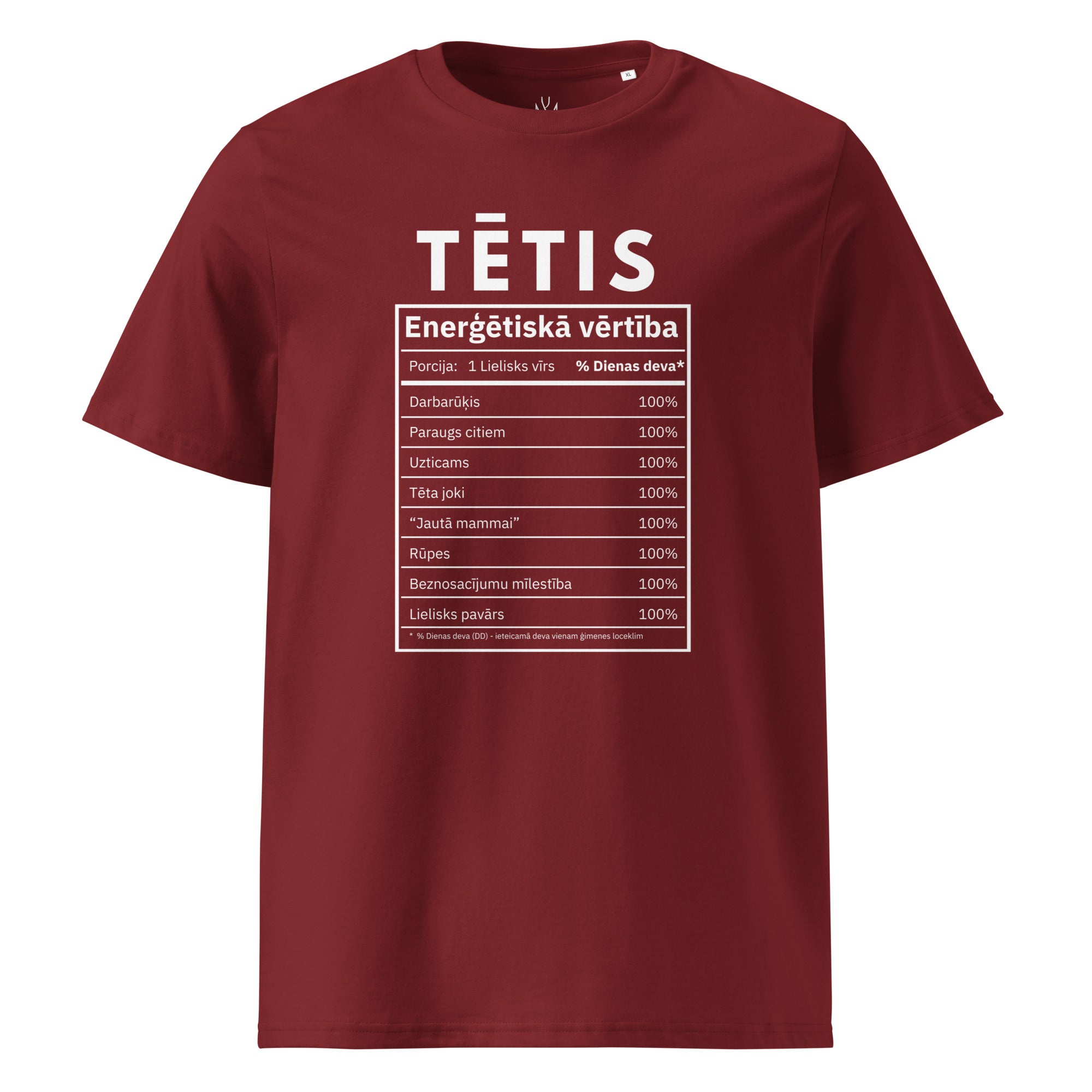 100% dad (Latvian) unisex organic cotton t-shirt (white)