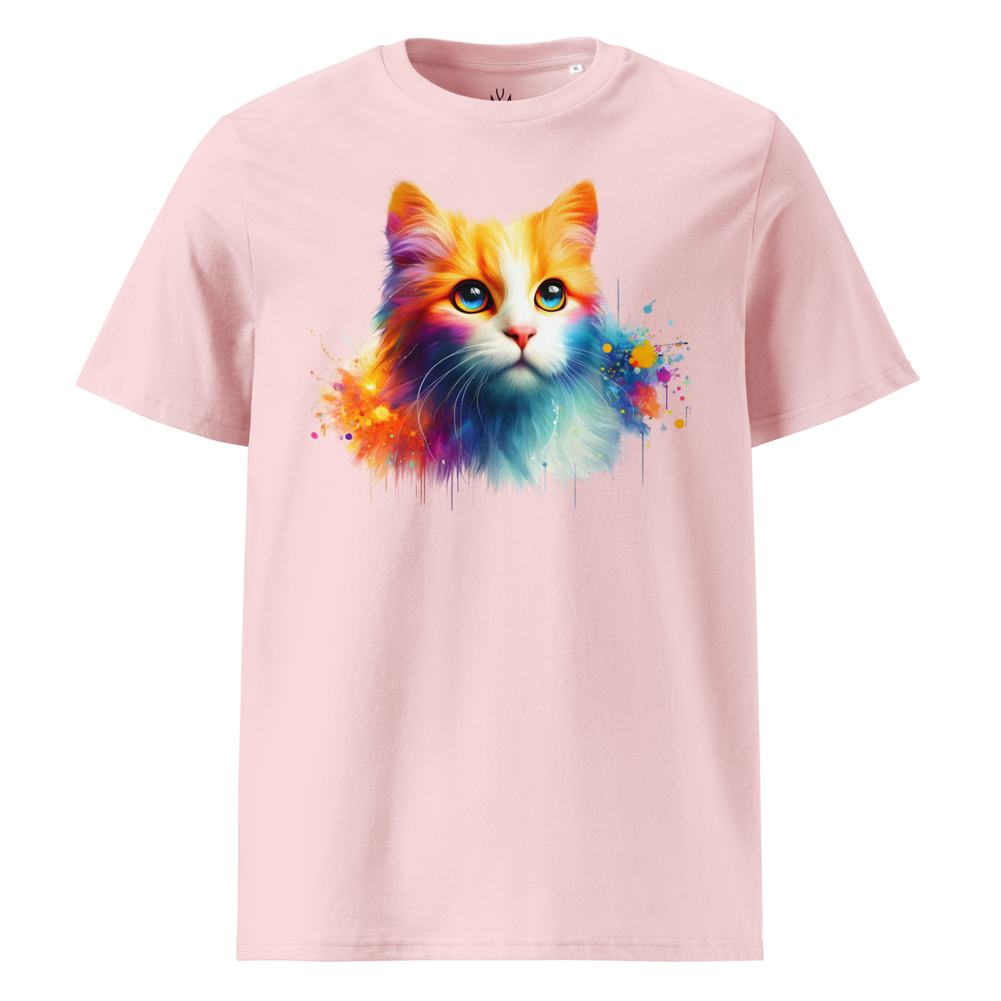 Krāsainais KAĶIS. Unisex organiskās kokvilnas t-krekls