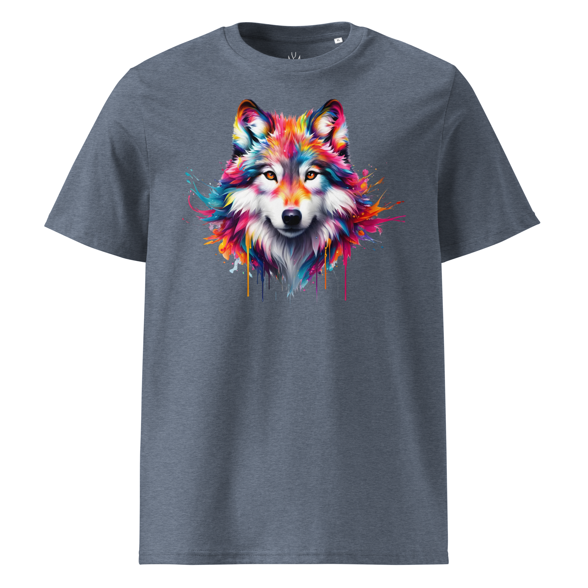 Krāsainais VILKS. Unisex organiskās kokvilnas t-krekls