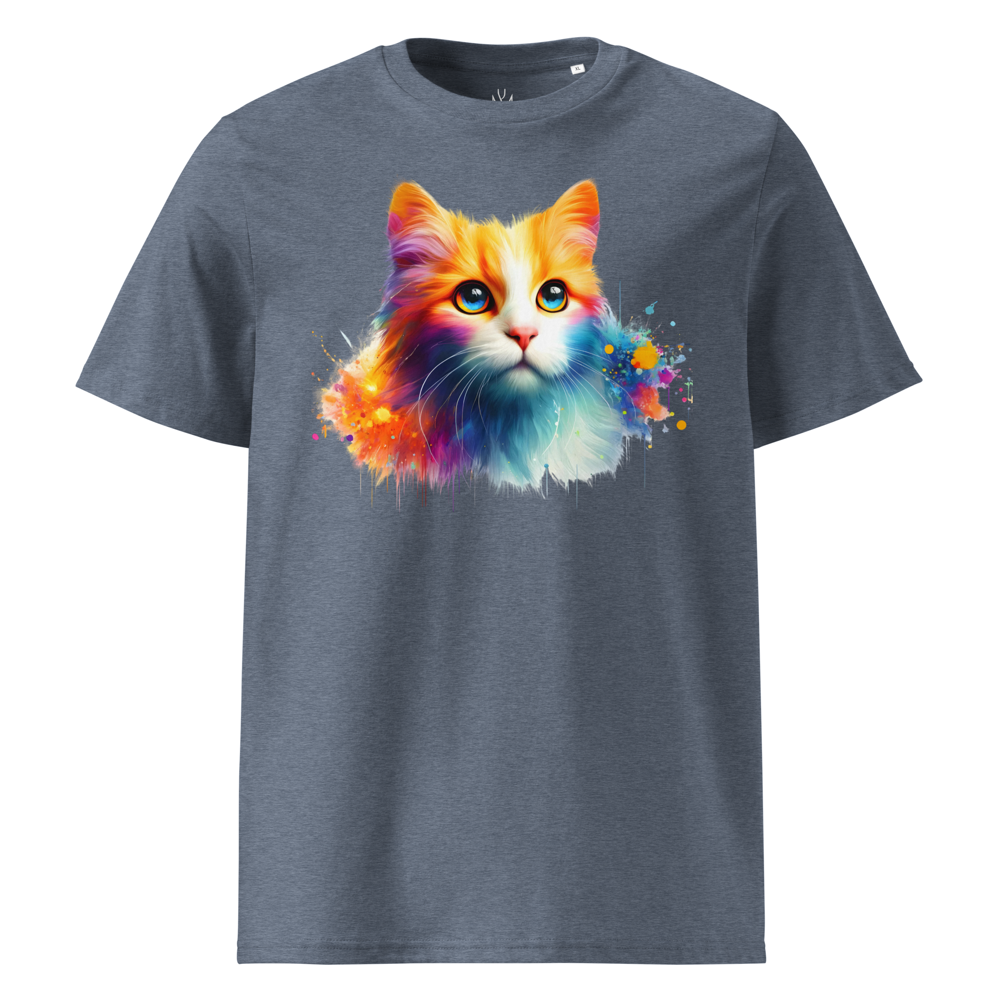 Krāsainais KAĶIS. Unisex organiskās kokvilnas t-krekls