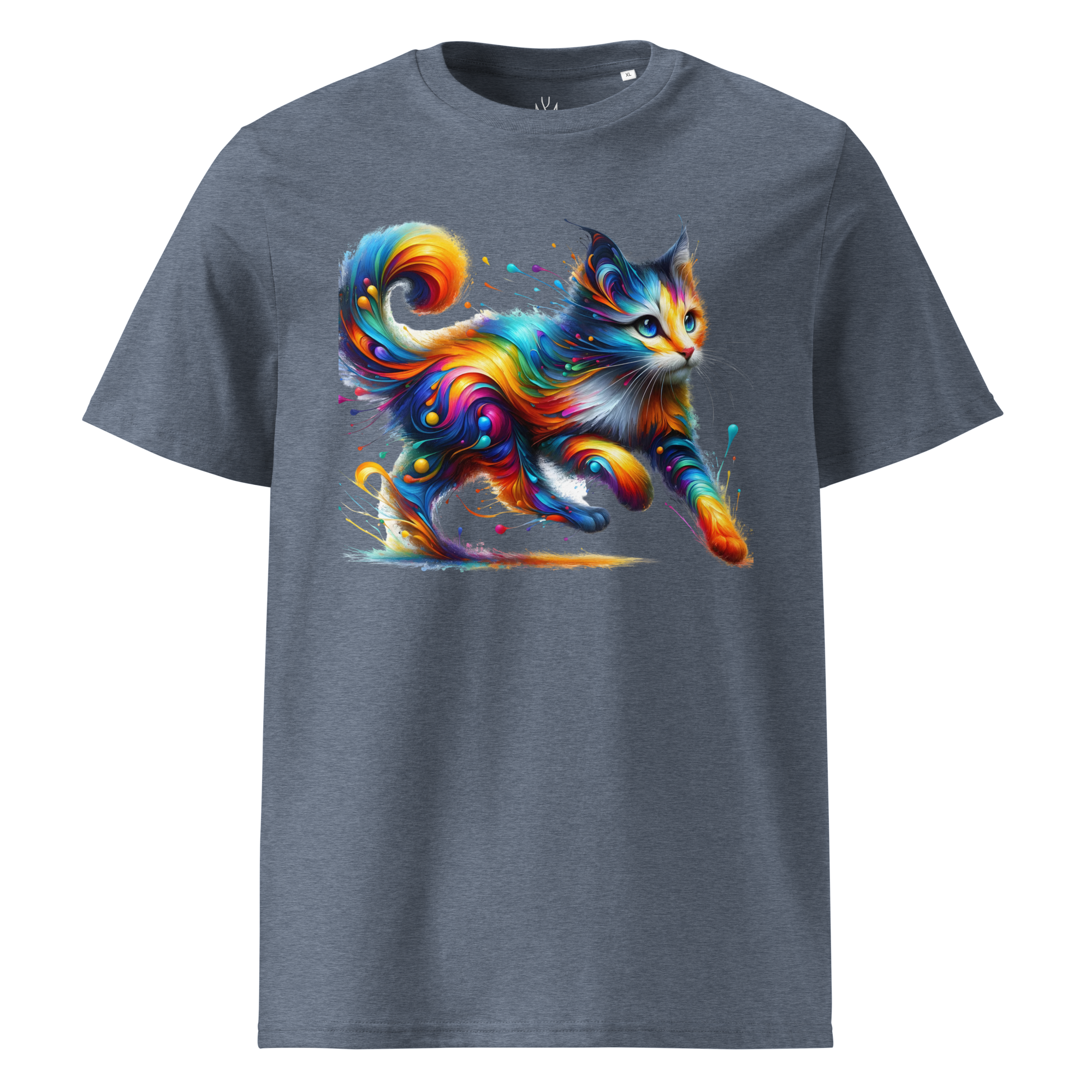 Krāsainais KAĶIS. Unisex organiskās kokvilnas t-krekls