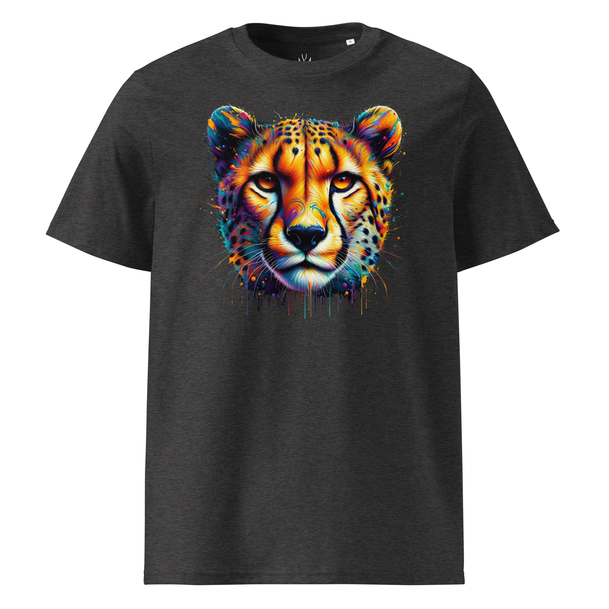 Krāsainais GEPARDS. Unisex organiskās kokvilnas t-krekls