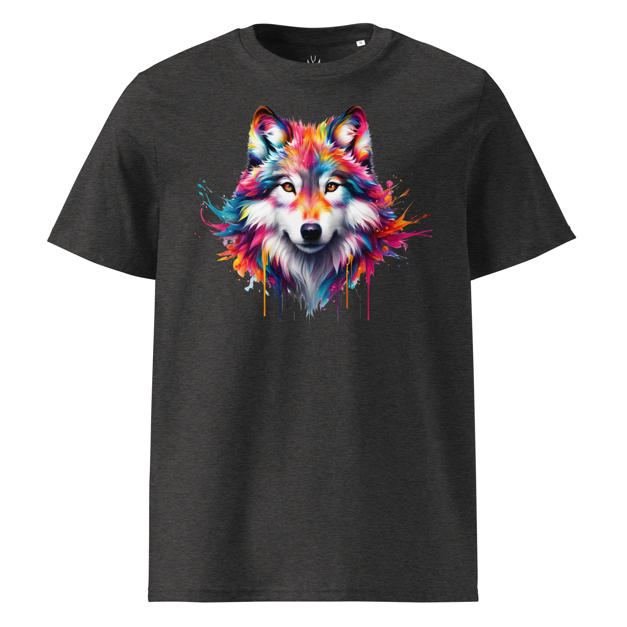 Krāsainais VILKS. Unisex organiskās kokvilnas t-krekls