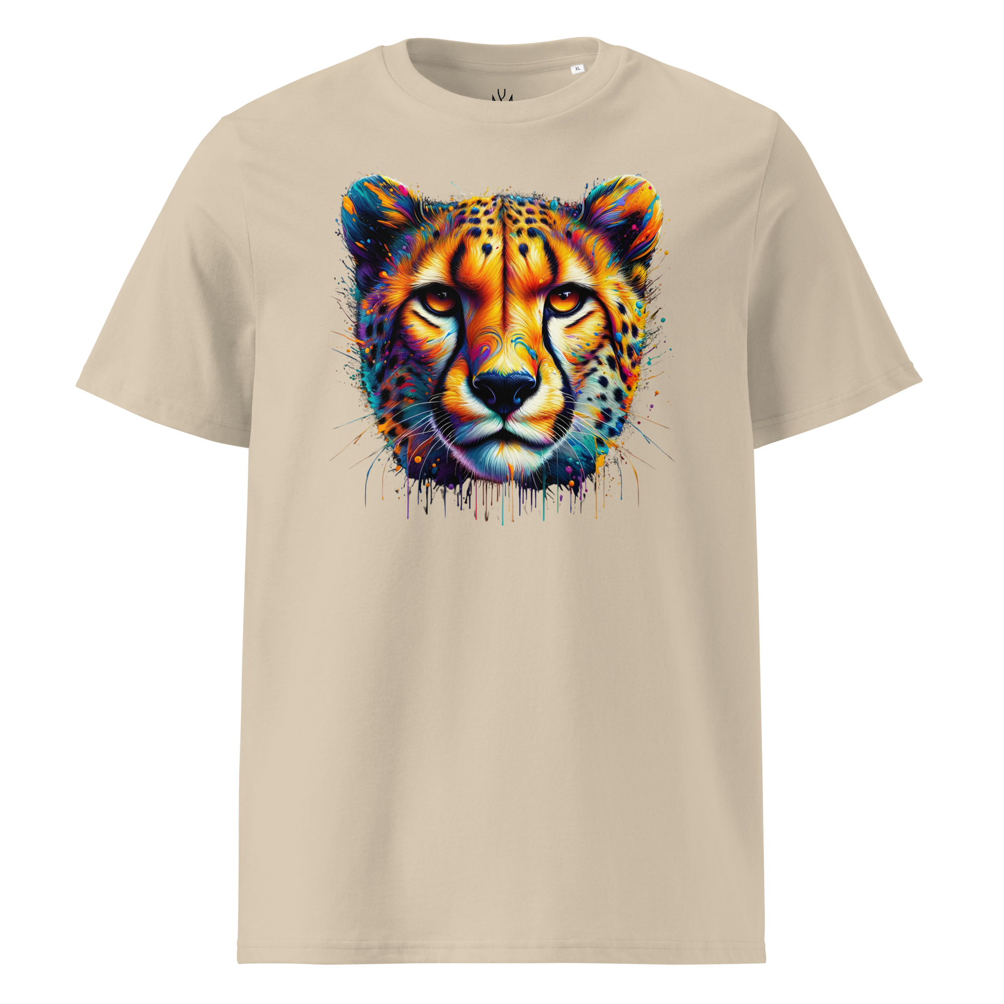 Krāsainais GEPARDS. Unisex organiskās kokvilnas t-krekls