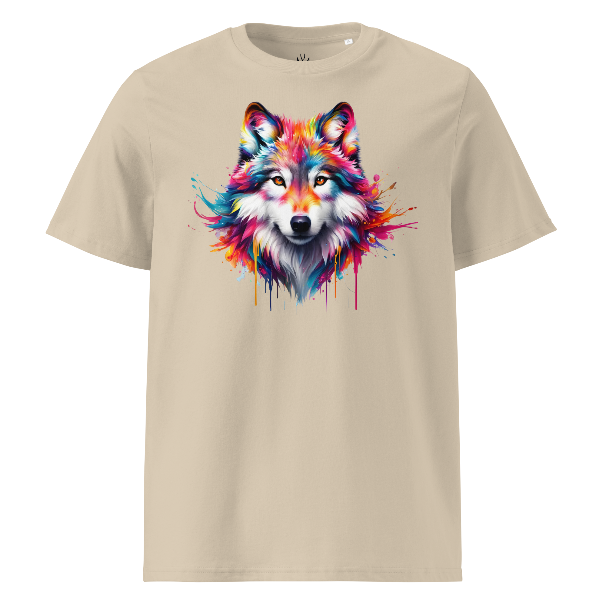 Krāsainais VILKS. Unisex organiskās kokvilnas t-krekls