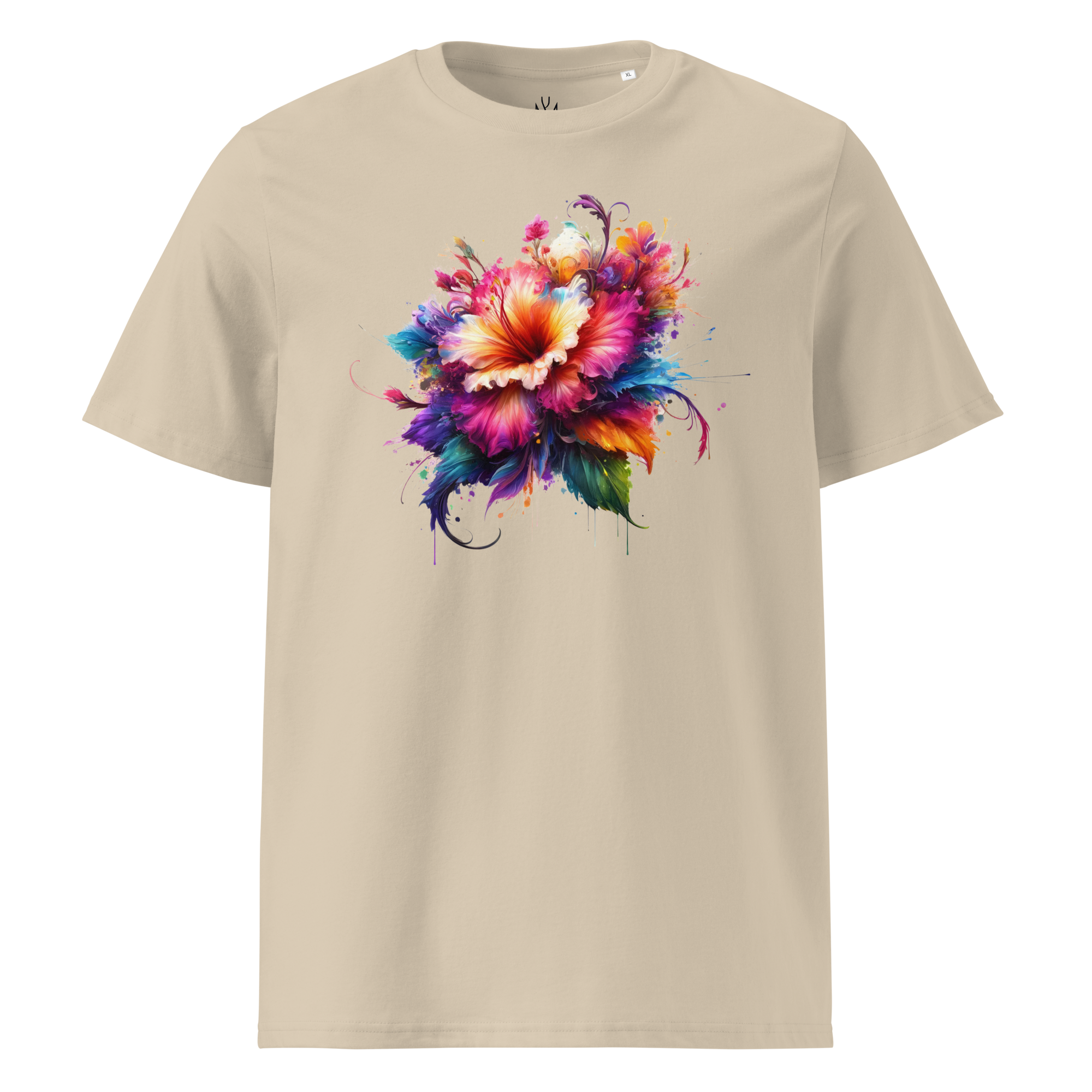 Colorful FLOWER unisex organic cotton t-shirt