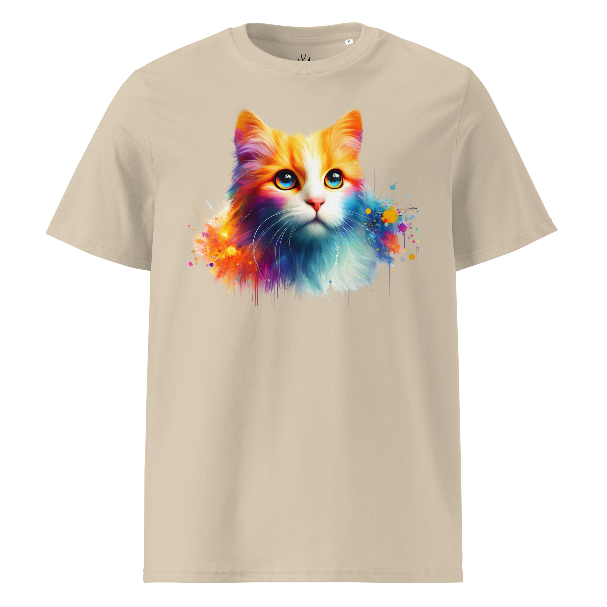Krāsainais KAĶIS. Unisex organiskās kokvilnas t-krekls