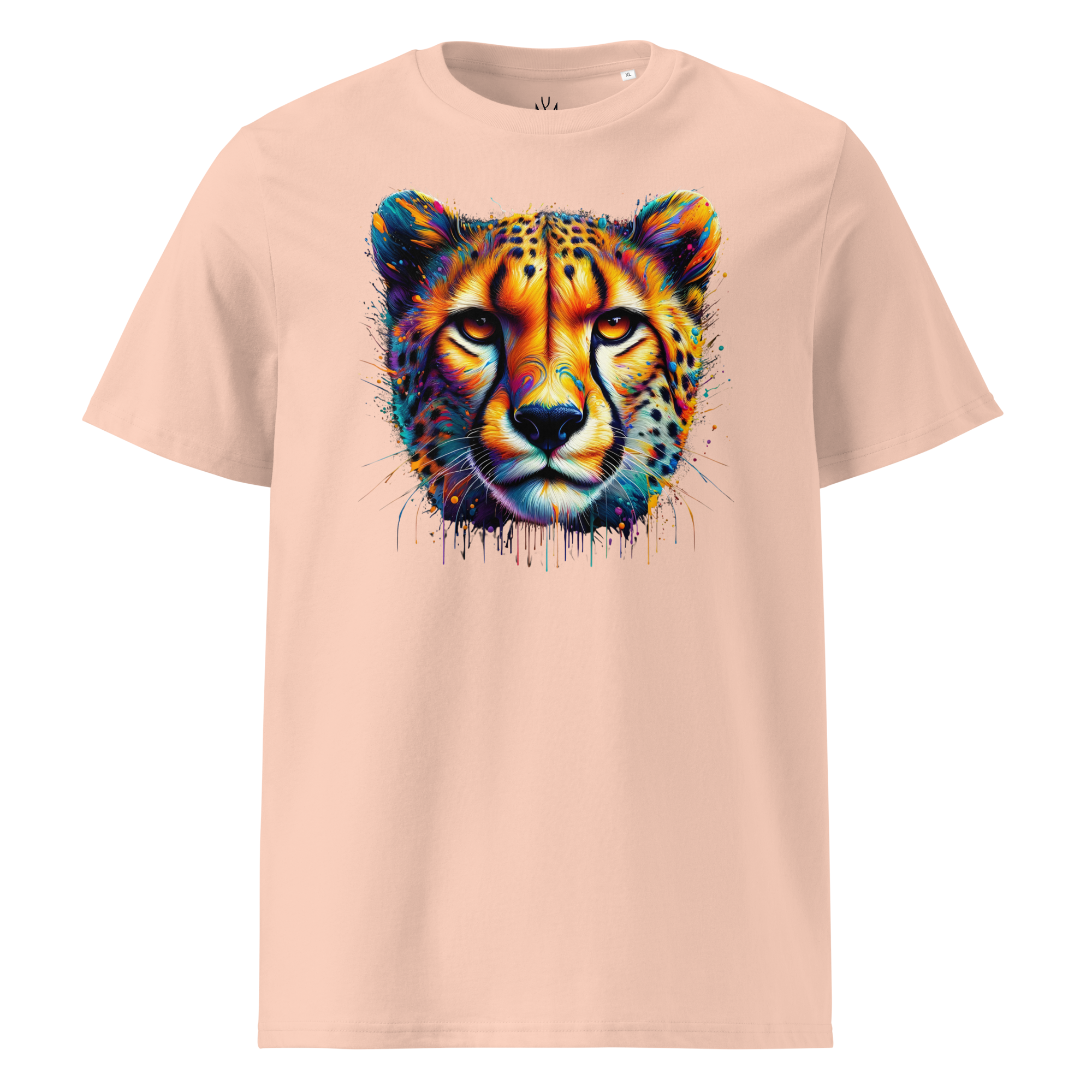 Krāsainais GEPARDS. Unisex organiskās kokvilnas t-krekls