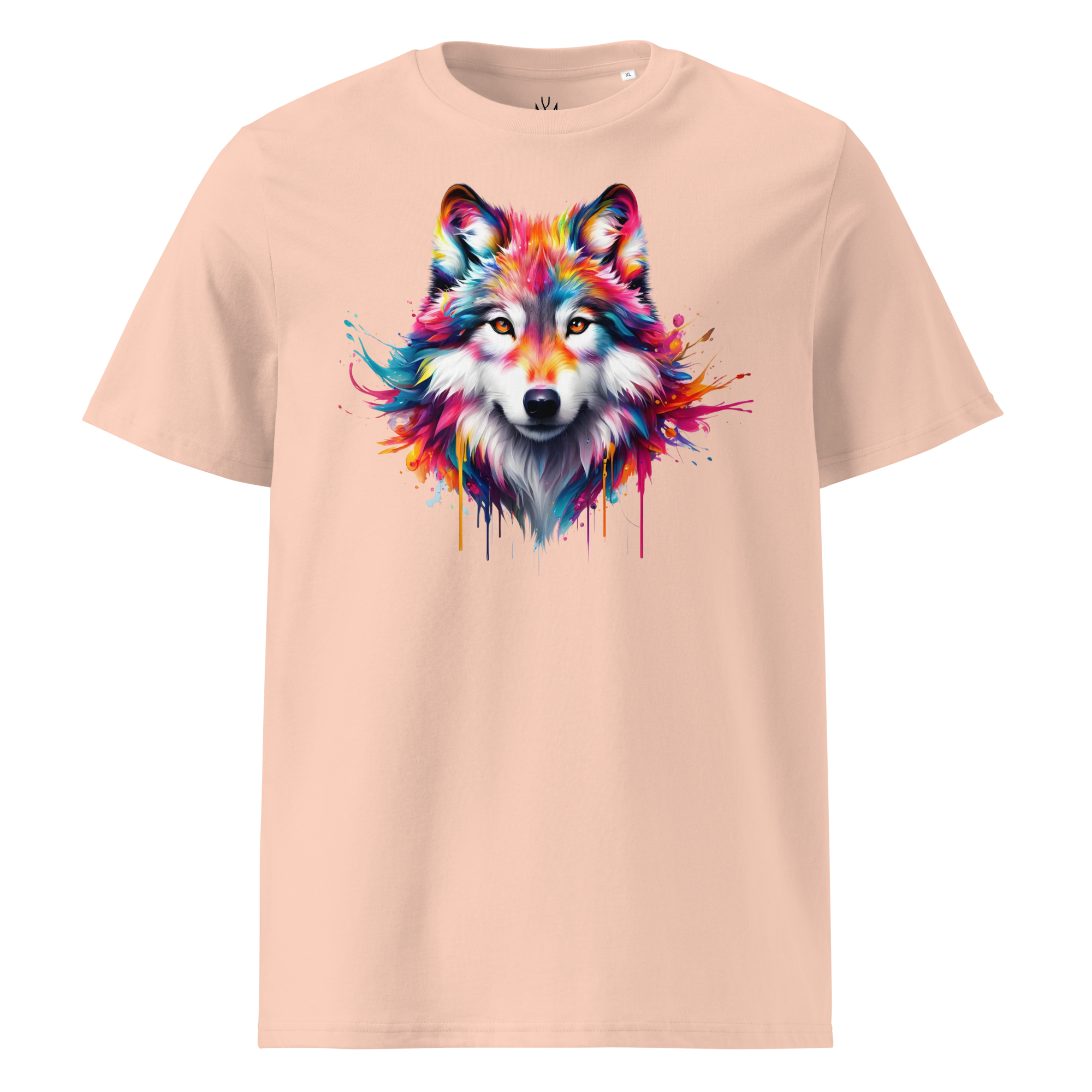 Krāsainais VILKS. Unisex organiskās kokvilnas t-krekls