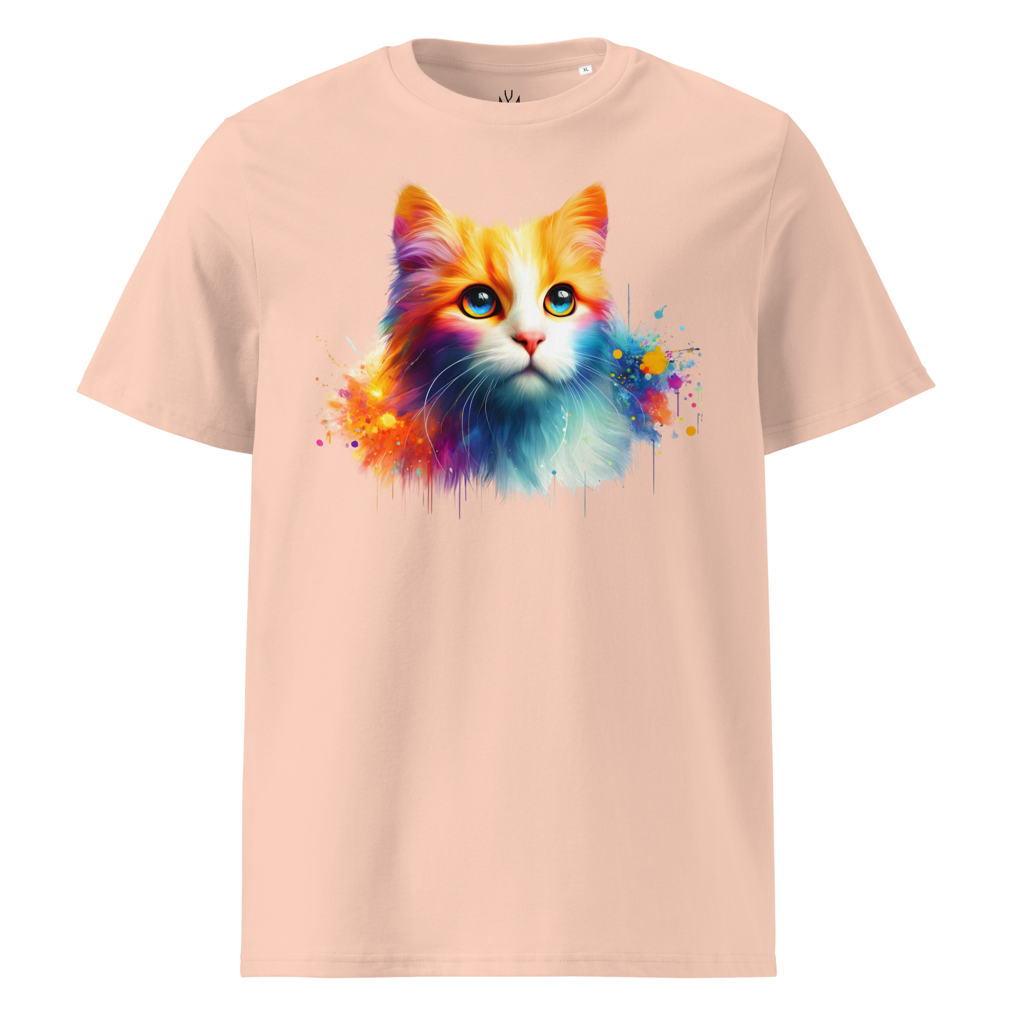 Krāsainais KAĶIS. Unisex organiskās kokvilnas t-krekls