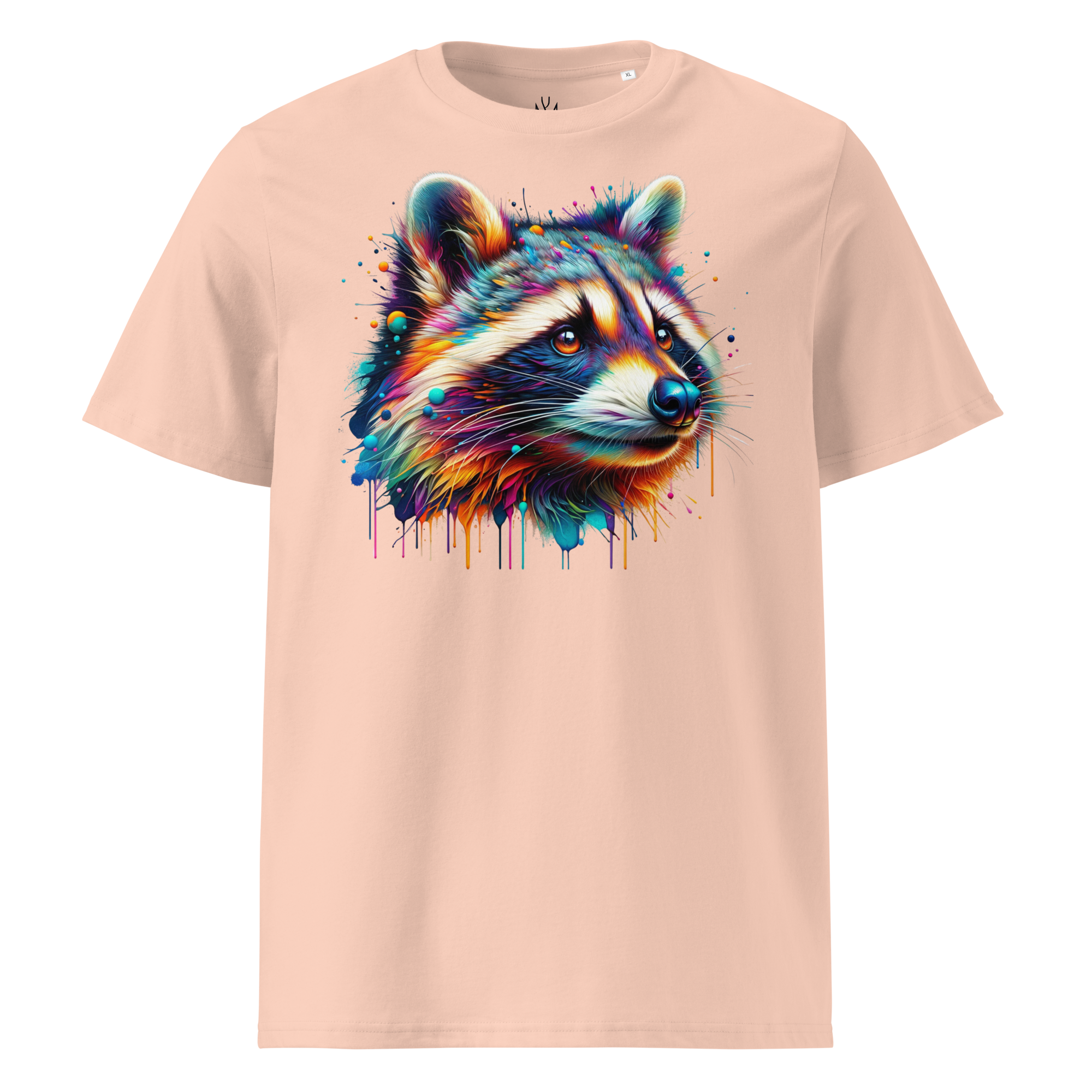 Colorful RACOON unisex organic cotton t-shirt