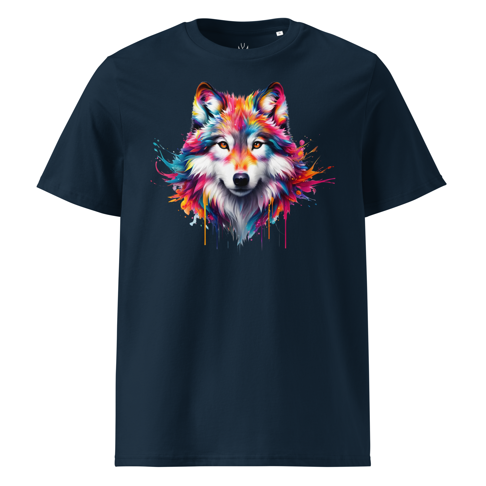 Krāsainais VILKS. Unisex organiskās kokvilnas t-krekls