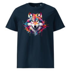 Krāsainais VILKS. Unisex organiskās kokvilnas t-krekls